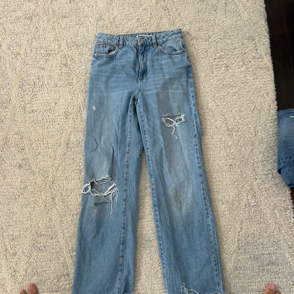 garage maddie blue wide leg ripped jeans size 26